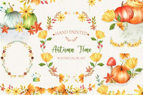 Autumn Time - Watercolor Set: A Creative Addition to Your Digital Projects
