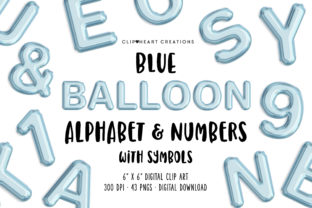 Blue Foil Balloon Alphabet Clipart: A Versatile Design Tool for Modern Creativity