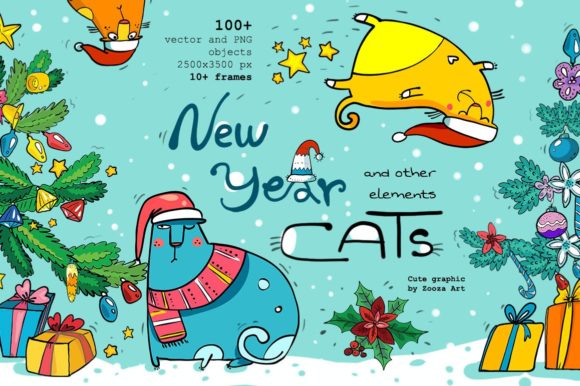 New Year Cats Illustrations: A Unique Blend of Cuteness and Creativity