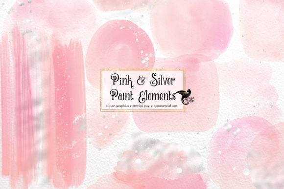 Pink and Silver Paint Elements: A Whimsical Addition to Creative Projects