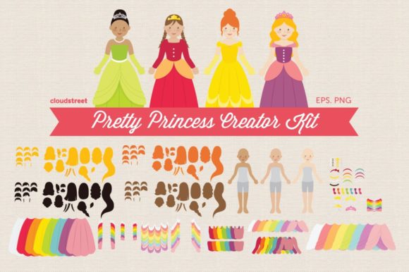 Pretty Princess Creator Kit Clipart Vector: A Creative Powerhouse for Designers and Crafters