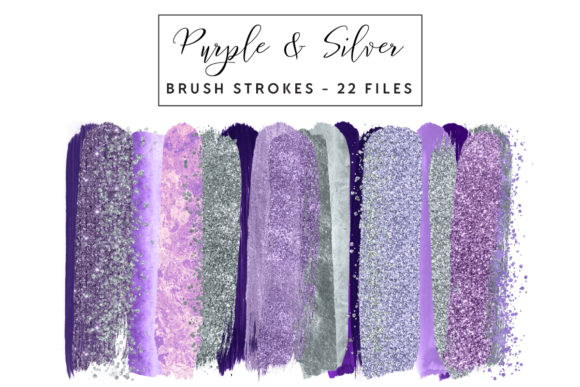 Purple Silver Brush Strokes