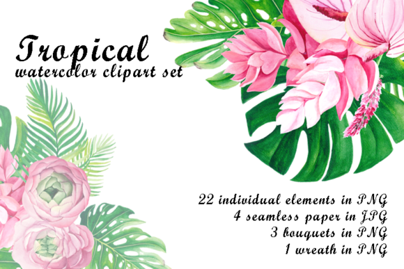 Watercolor Tropical Clip Art: A Vibrant Resource for Creative Projects